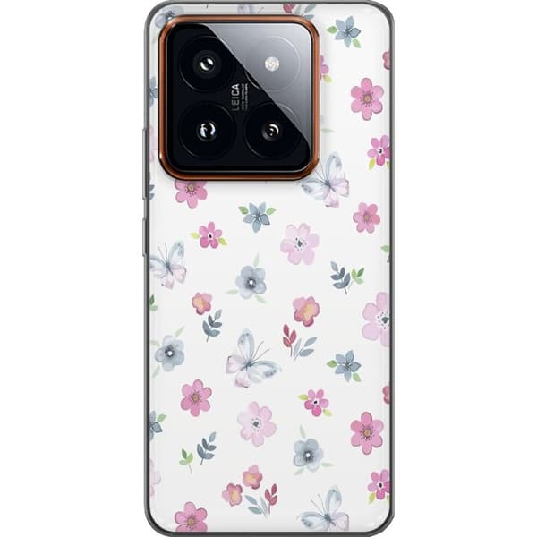 Mobilcover til Xiaomi 14 Pro med Blomster og sommerfugle