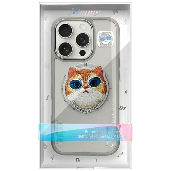 Nimmy Mobilskal till iPhone 16 Pro Max MagSafe Glasses Cool Cat - Grå Grå
