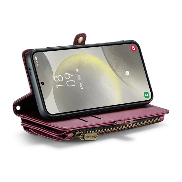 CASEME Plånboksfodral Konstläder för Samsung Galaxy S24 - Vinröd