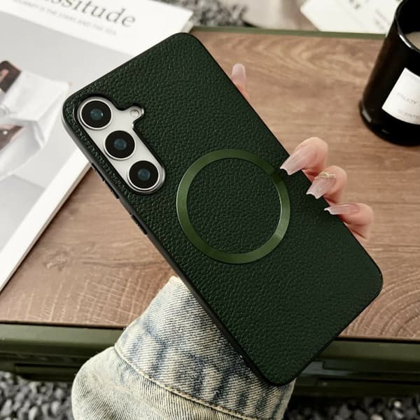 Mobilskal för Samsung Galaxy S26 Plus Magnetiskt PU + TPU - Grön