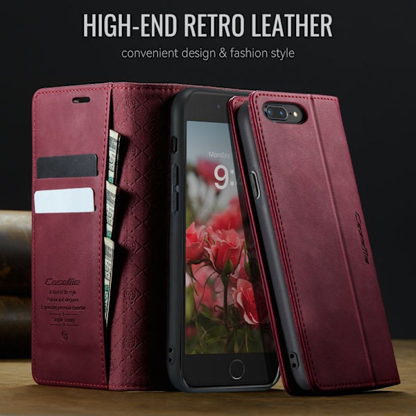 CASEME 033 Mobilskal för iPhone 7 Plus/8 Plus/6 Plus Röd