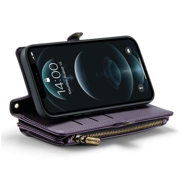 CASEME Plånboksfodral Konstläder för iPhone 12 Pro Max - Lila