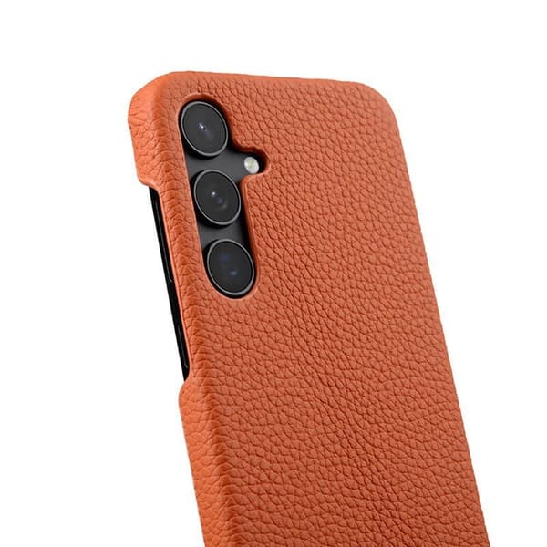 MELKCO Mobilskal till Samsung Galaxy S25 Plus Äkta Läder PC - Orange
