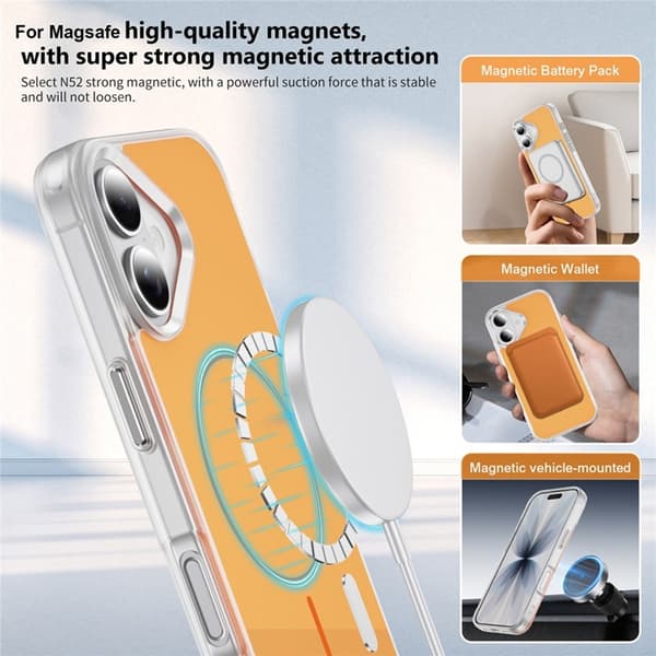 Mobilskal till iPhone 17 MagSafe Skin Touch TPU PC - Orange Orange