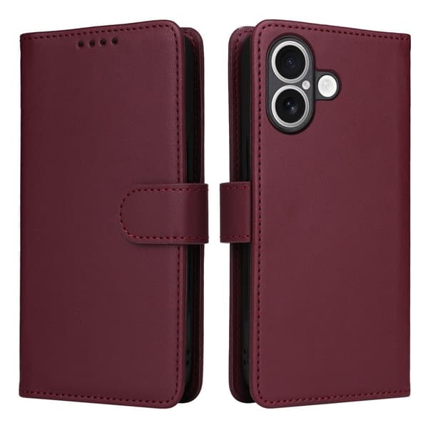 BETOPNICE iPhone 17 Plånboksfodral Magnetiskt Detachable Konstläder - Röd