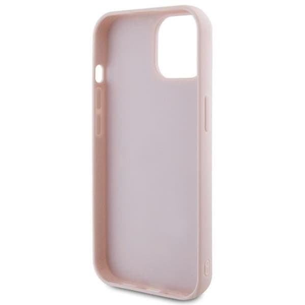 Guess iPhone 15 Mobilskal Quilted Metal Logo - Rosa Rosa