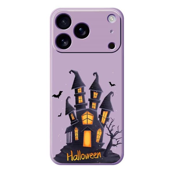 Mobilskal till iPhone 17 Pro med Halloween Castle Pattern TPU - Lila Lila