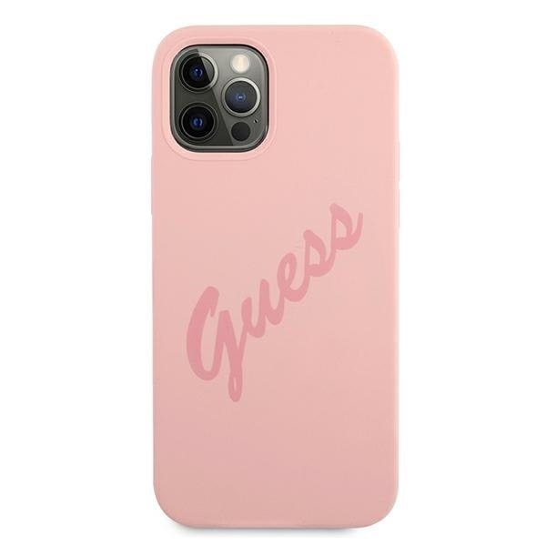 Guess iPhone 12 Pro Max Skal Script Vintage - Rosa Rosa
