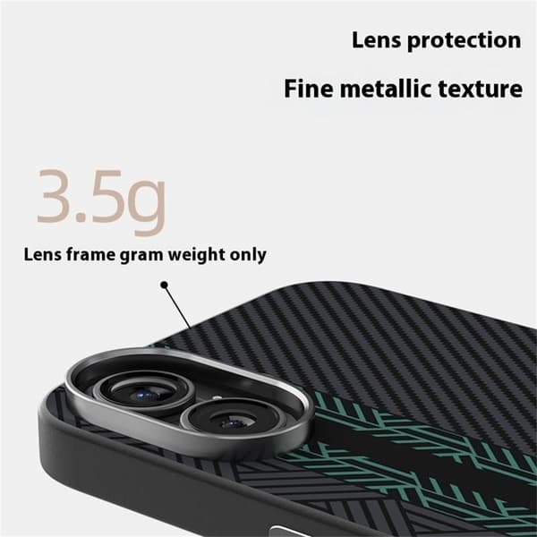 ABEEL Mobilskal till iPhone 16 Plus PC TPU Aluminium PU Läder - Textur 2