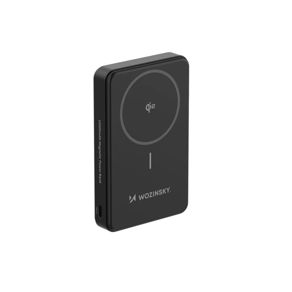 Wozinsky Qi2 Powerbank 10000mAh 22.5W 1xUSB-C 1xUSB-A - Sort Svart