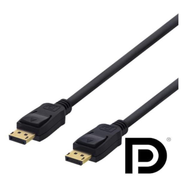 Deltaco DisplayPort Kabel, 2m - Svart Svart