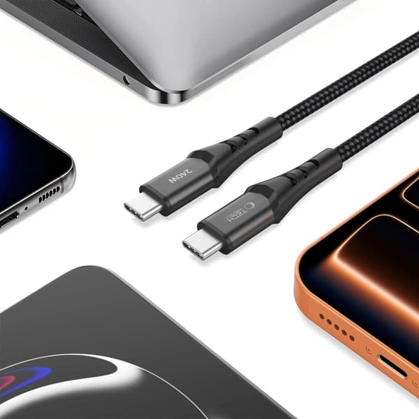 Tech-Protect USB-C till USB-C kabel Ultraboost 2m 100W - Svart Svart