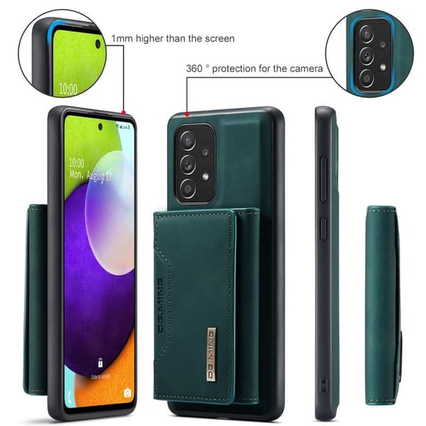 DG.MING Konstläder Plånboksfodral för Samsung Galaxy A52 4G/5G - Grön
