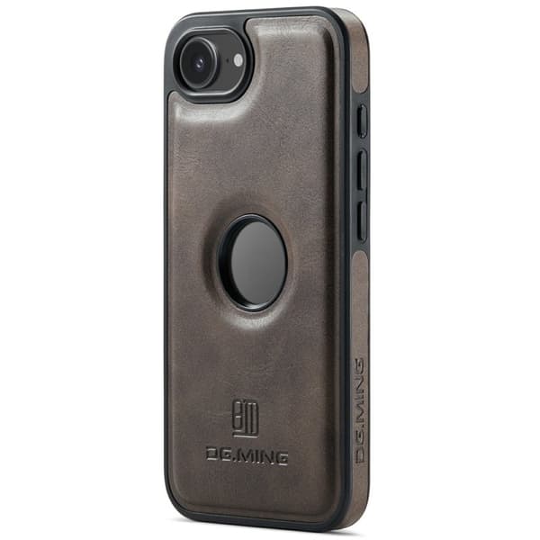 DG.MING Mobilskal till iPhone 16e Anti-Drop Läder Coated - Brun