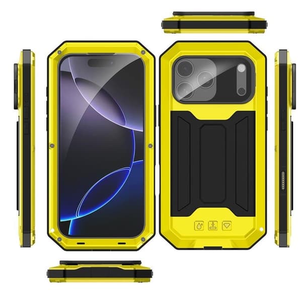 R-JUST Mobilskal till iPhone 17 Pro Max Med Härdad Glas - Gul Gul