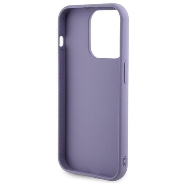 Guess iPhone 15 Pro -puhelinkuori Sequin Script Metal - Lila Lila