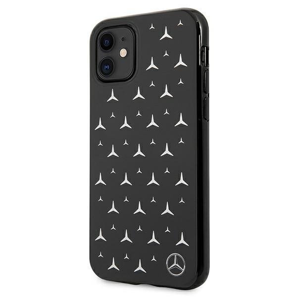 Mercedes Silver Stars Pattern Skal iPhone 11 - Svart Svart