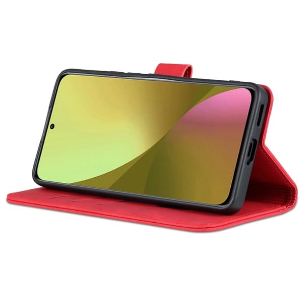 AZNS Xiaomi 12 Lite 5G Plånboksfodral Konstläder - Röd