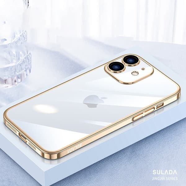 SULADA JINGJIA Mobilskal till iPhone 12 Hård PC Electroplating Guld