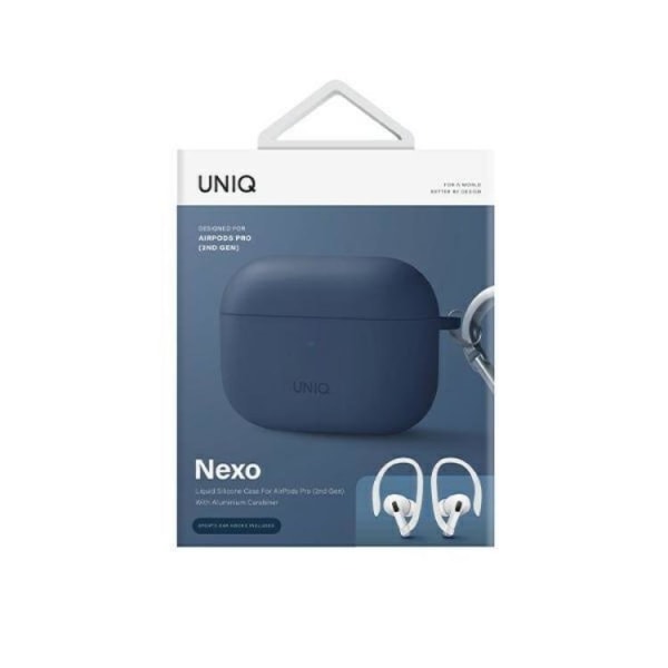 UNIQ AirPods Pro 2 -kuori Nexo Silikon Ear Hookseilla - Caspian Blue