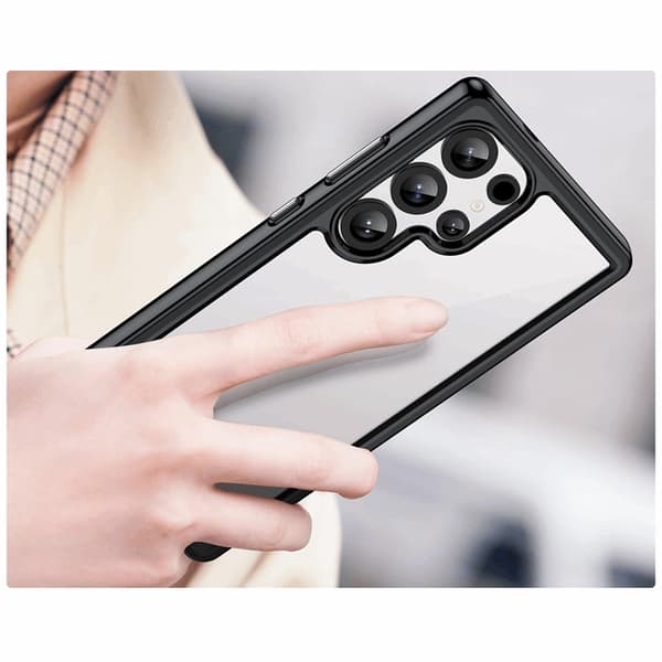 Telefontaske til Galaxy S25 Ultra Outer Space med Ramme - Sort Svart