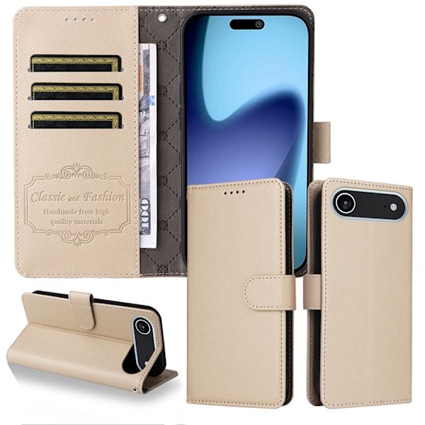 iPhone Air Plånboksfodral RFID Blocking med Handledsrem Beige