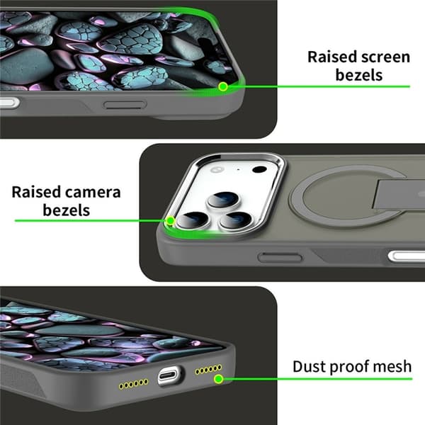 Mobilskal till iPhone 17 Pro MagSafe PC+TPU med Kickstand - Blå Blå