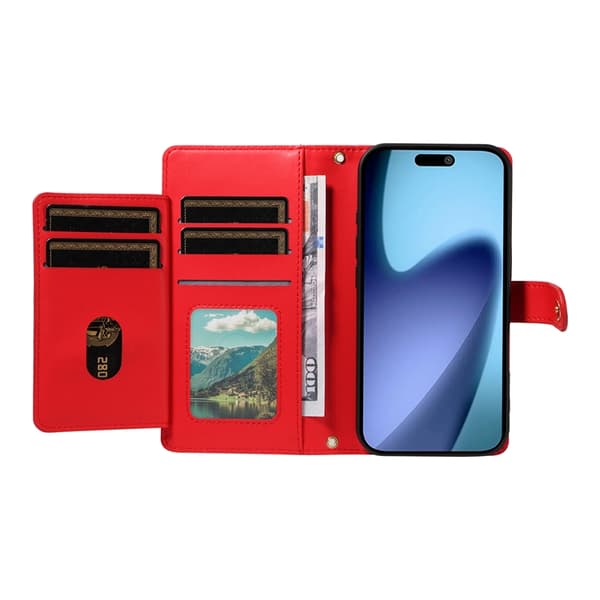 iPhone Air Plånboksfodral Rhombus Läder - Röd Röd