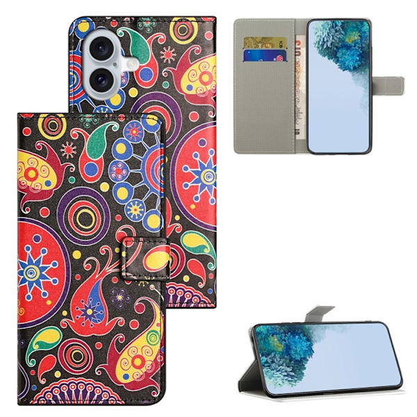 iPhone 17 Konstläder Plånboksfodral Pattern Print - Maneter