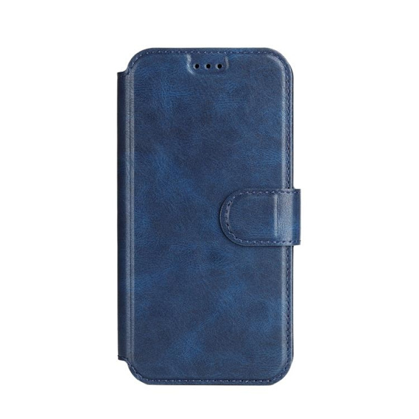 BOOM iPhone 14 Plus Plånboksfodral Calfskin - Blå Blå