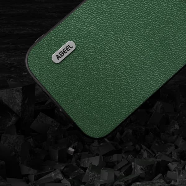 ABEEL Mobilskal till iPhone 13 Pro Äkta Läder Ultra Tunn Grön