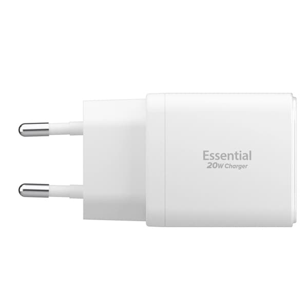 Spigen 2-Port Nätverk Laddare 20W ESSENTIAL EE202EU - Vit Vit