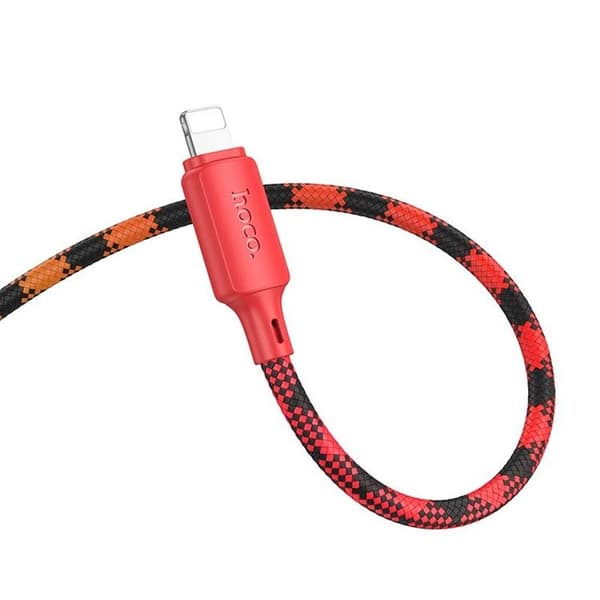 HOCO USB-A til Lightning Kabel 2.4A 1m Nylon X116 - Gradient Rød Röd