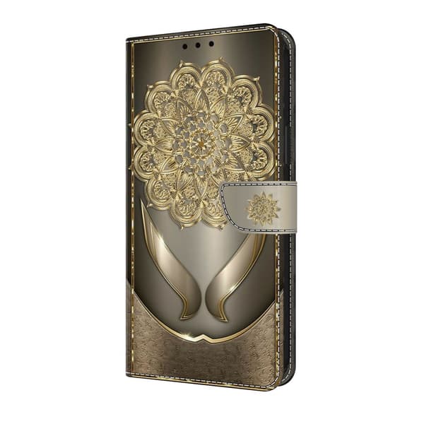 Plånboksfodral för Samsung Galaxy S26 Ultra Konstläder Flip - Guldblommor