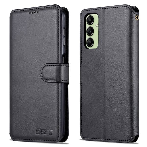 AZNS Samsung Galaxy A14 5G Plånboksfodral Konstläder - Svart