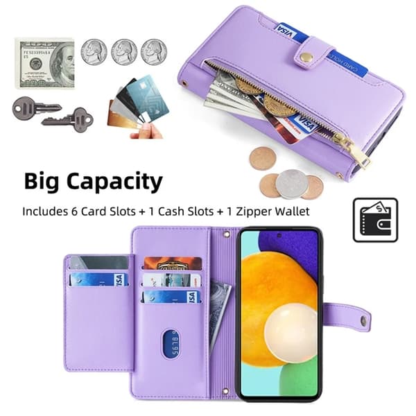 Galaxy A52 4G/A52s 5G/A52 5G Plånboksfodral Lila