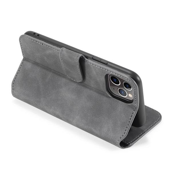 DG.MING Retro Plånboksfodral Konstläder iPhone 11 Pro Max Grå