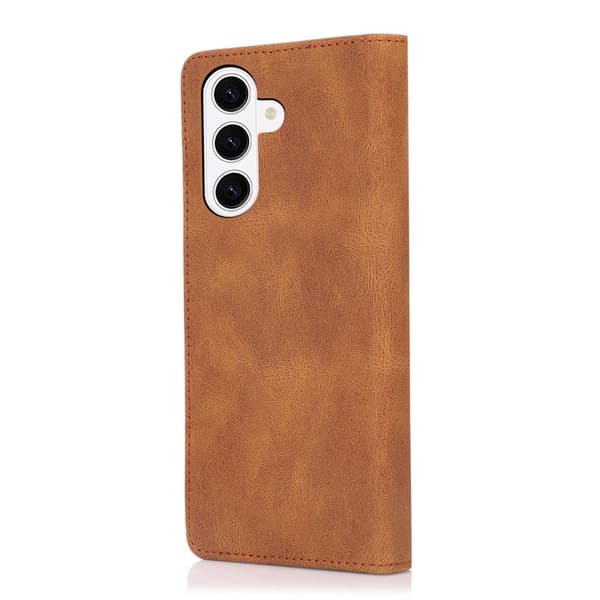 Plånboksfodral för Samsung Galaxy S26 Plus Magnetiskt Konstläder - Brun