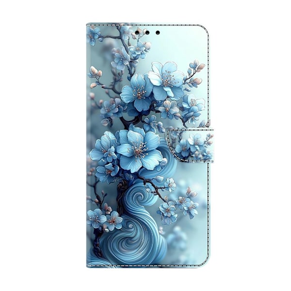 Plånboksfodral för Samsung Galaxy S26 Fällbart Ställ - Isblå Blomma