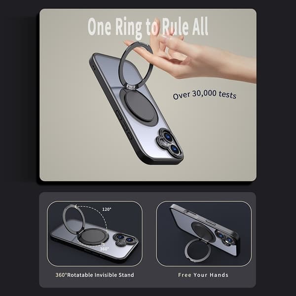 Mobilskal till iPhone 17 MagSafe TPU+PC Kickstand - Svart Svart