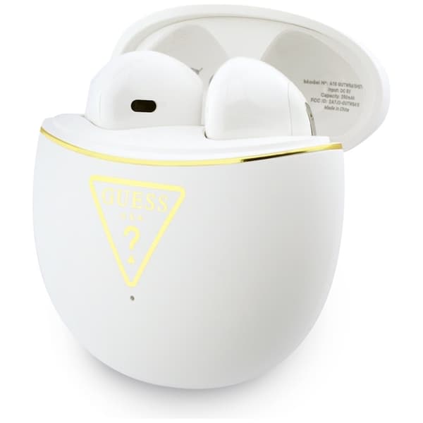 Guess TWS In-Ear Hörlurar Gold Line Triangle - Vit Vit