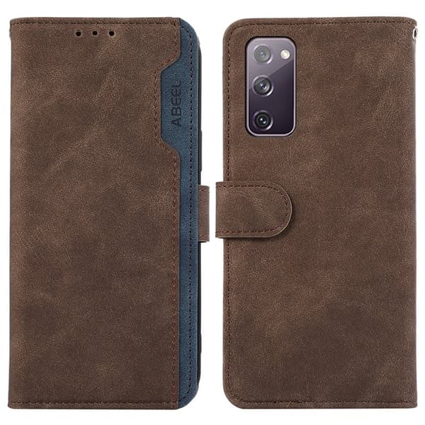 ABEEL Samsung Galaxy S20 FE Konstläder Plånboksfodral RFID-Skydd - Brun