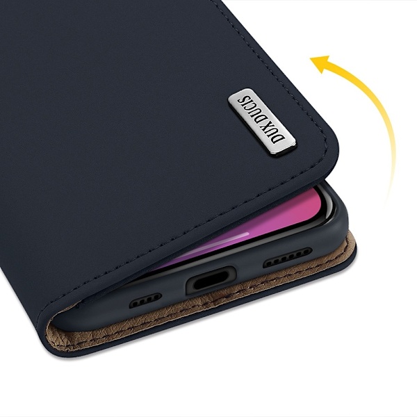 DUX DUCIS Äkta Läder Plånboksfodral iPhone 12 Pro Max - Blå Blå