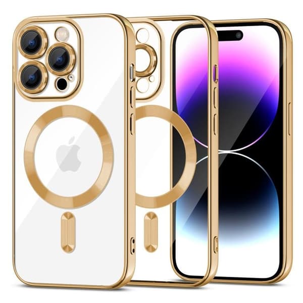 Tech-Protect iPhone 15 Pro Max Mobilskal Magsafe Magshine - Guld Guld