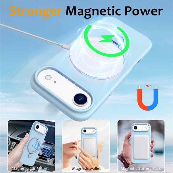 Mobilskal till iPhone Air MagSafe Kickstand PC + Silikon - Himmelsblå Blå