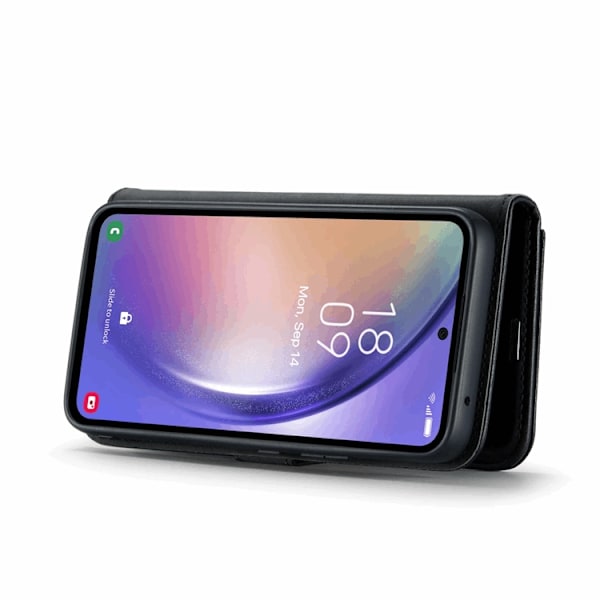 DG.MING Galaxy S23 FE Plånboksfodral Äkta Läder 2in1 - Svart Svart