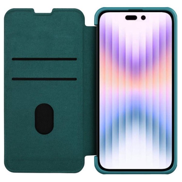 Nillkin iPhone 14 Plus Plånboksfodral Qin Pro - Grön