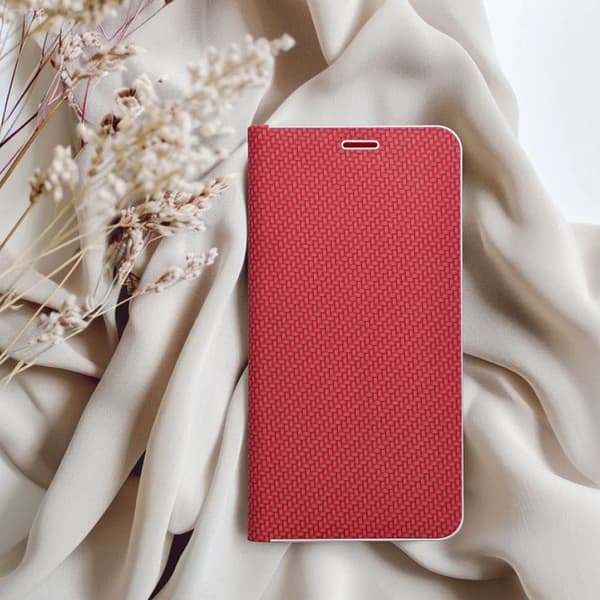 Plånboksfodral till iPhone 18 Pro Max/17 Pro Max Luna Carbon - Röd Röd