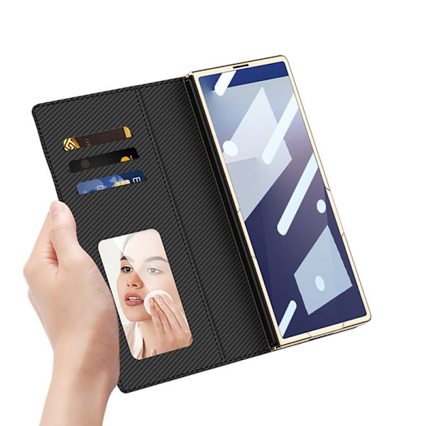 GKK Samsung Galaxy Z Fold7 Plånboksfodral Konstläder - Grå