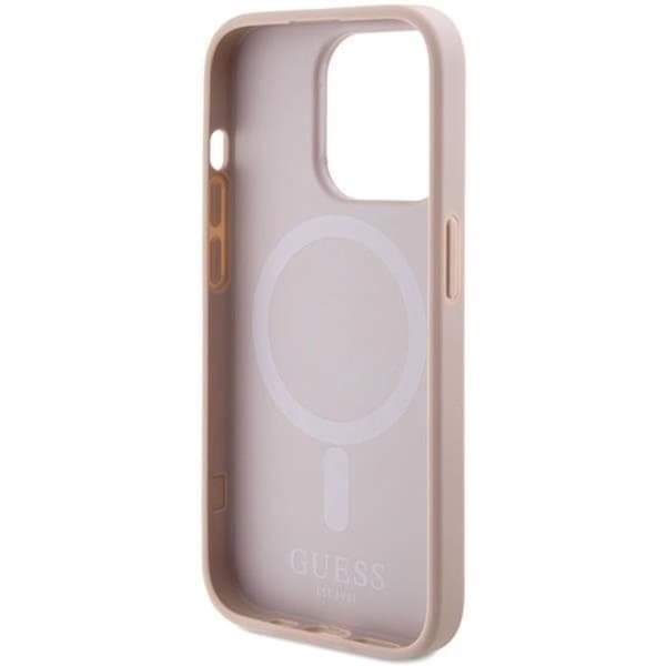 Guess iPhone 15 Pro -puhelinkotelo Magsafe Saffiano - Pinkki Rosa